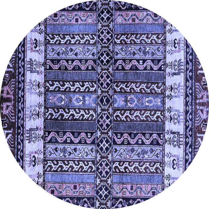 Round Abstract Blue Modern Rug, abs4275blu