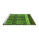 Sideview of Machine Washable Abstract Green Modern Area Rugs, wshabs4275grn