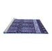 Sideview of Machine Washable Abstract Blue Modern Rug, wshabs4275blu