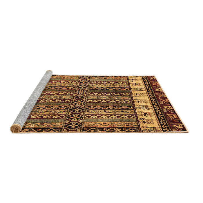 Sideview of Machine Washable Abstract Brown Modern Rug, wshabs4275brn