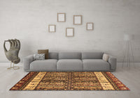 Machine Washable Abstract Brown Modern Rug, wshabs4275brn