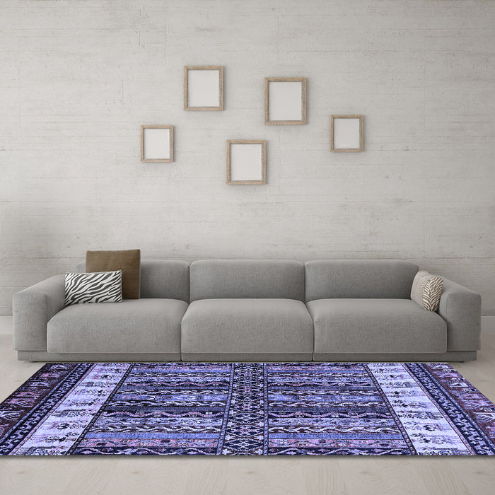 Machine Washable Abstract Blue Modern Rug in a Living Room, wshabs4275blu