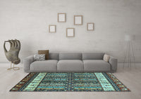 Machine Washable Abstract Light Blue Modern Rug, wshabs4275lblu