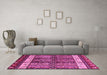 Machine Washable Abstract Pink Modern Rug in a Living Room, wshabs4275pnk