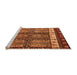 Sideview of Machine Washable Abstract Orange Modern Area Rugs, wshabs4275org