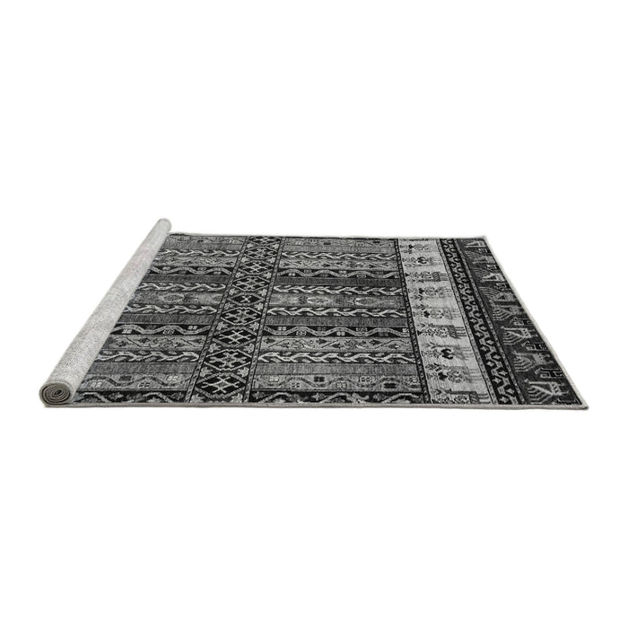 Sideview of Machine Washable Abstract Gray Modern Rug, wshabs4275gry