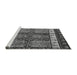 Sideview of Machine Washable Abstract Gray Modern Rug, wshabs4275gry