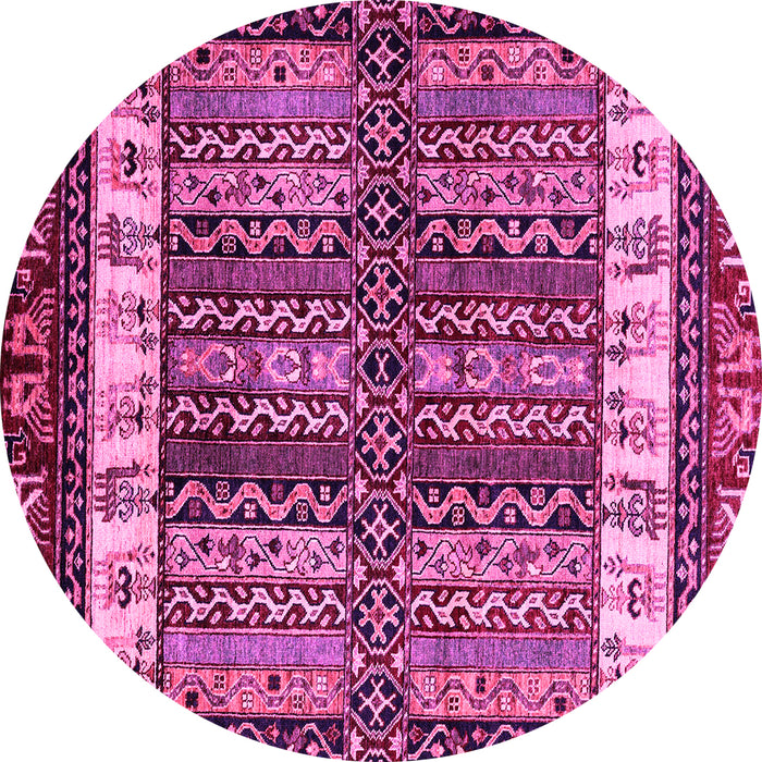 Round Abstract Pink Modern Rug, abs4275pnk