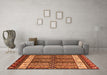 Machine Washable Abstract Orange Modern Area Rugs in a Living Room, wshabs4275org