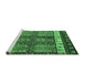 Sideview of Machine Washable Abstract Emerald Green Modern Area Rugs, wshabs4275emgrn