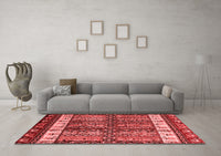 Machine Washable Abstract Red Modern Rug, wshabs4275red