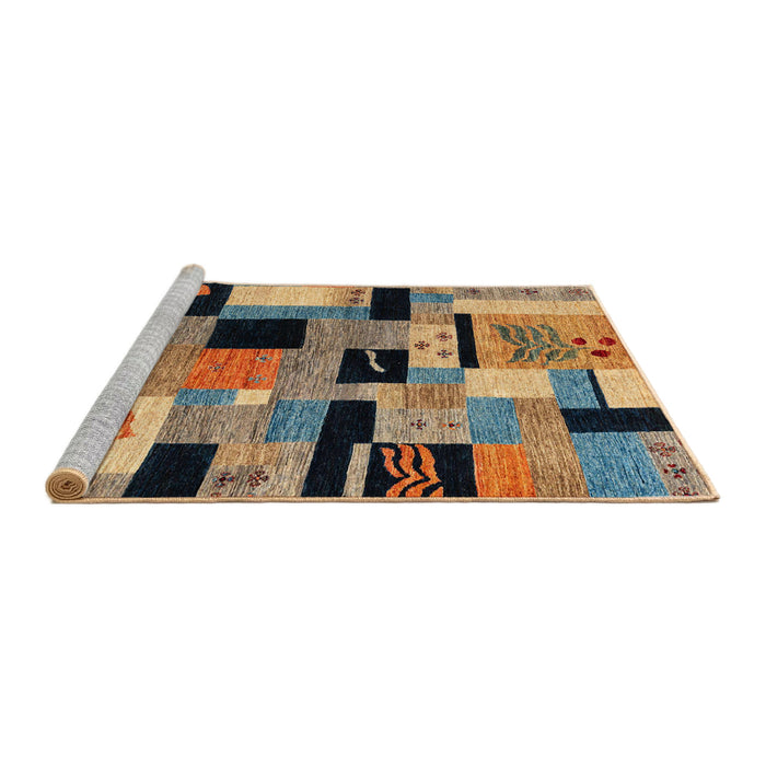 Sideview of Machine Washable Abstract Dark Brown Rug, wshabs4276