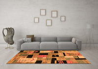 Machine Washable Abstract Orange Modern Rug, wshabs4276org