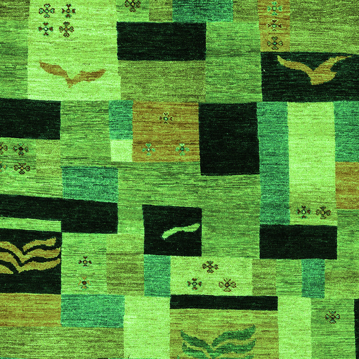 Abstract Green Modern Rug, abs4276grn