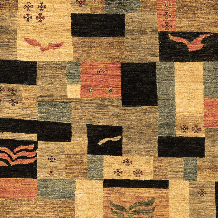 Machine Washable Abstract Brown Modern Rug, wshabs4276brn