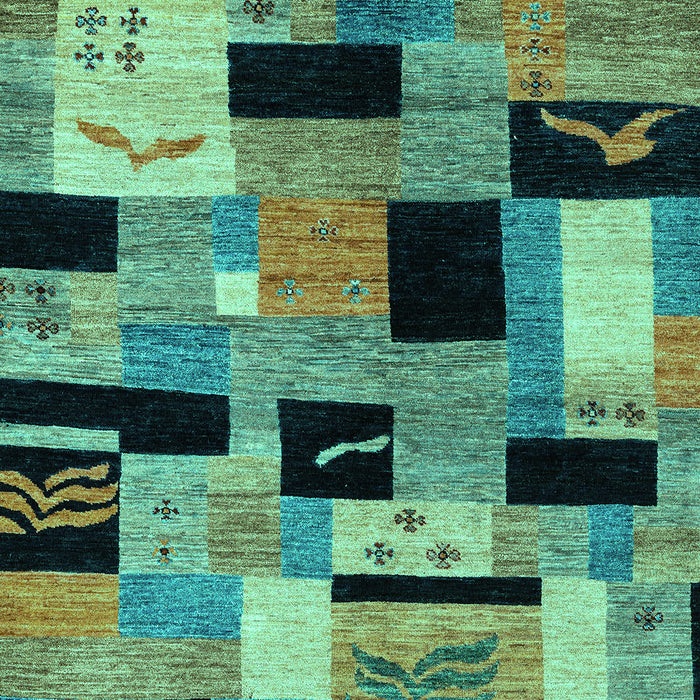 Machine Washable Abstract Turquoise Modern Area Rugs, wshabs4276turq