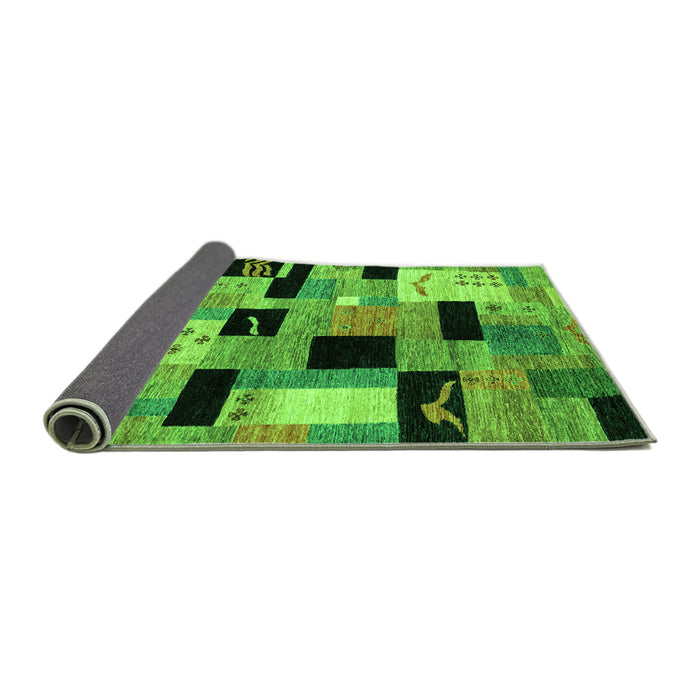 Sideview of Abstract Green Modern Rug, abs4276grn