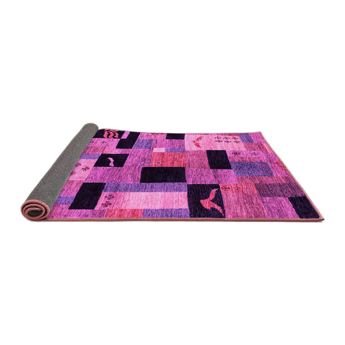 Sideview of Abstract Pink Modern Rug, abs4276pnk