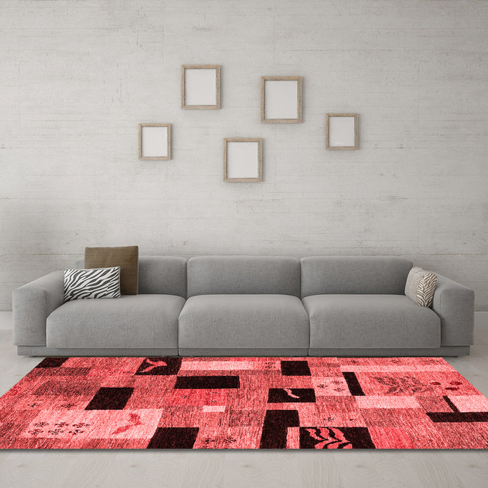 Modern Red Washable Rugs