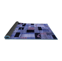Sideview of Abstract Blue Modern Rug, abs4276blu
