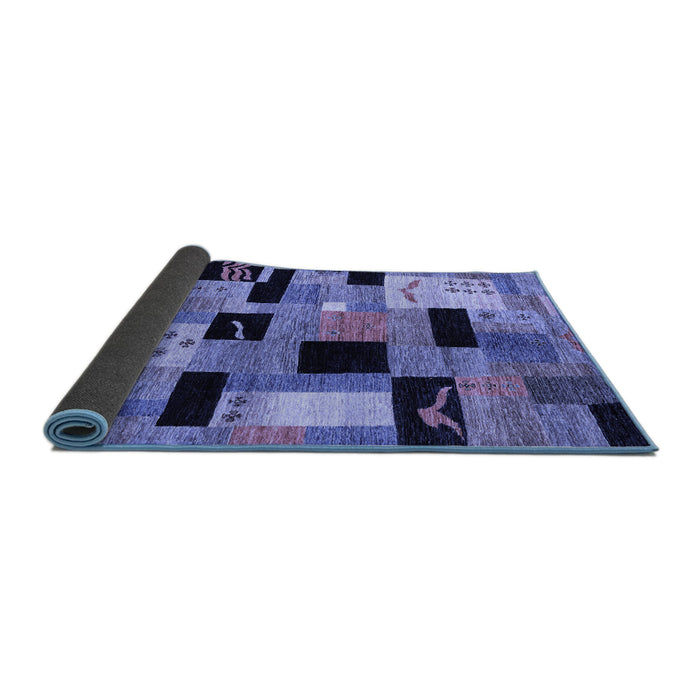 Sideview of Abstract Blue Modern Rug, abs4276blu