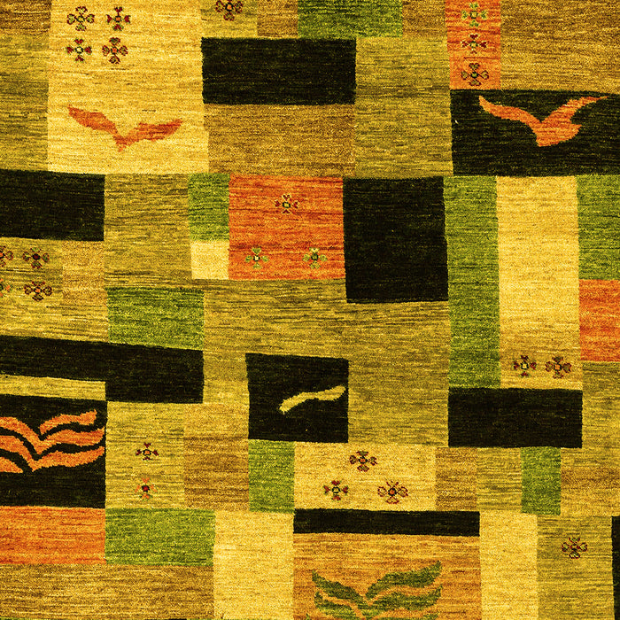 Machine Washable Abstract Yellow Modern Rug, wshabs4276yw