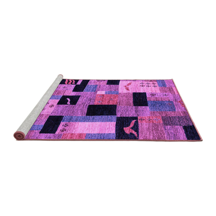 Sideview of Machine Washable Abstract Purple Modern Area Rugs, wshabs4276pur