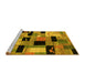 Sideview of Machine Washable Abstract Yellow Modern Rug, wshabs4276yw