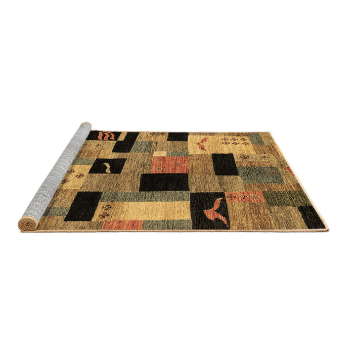 Sideview of Machine Washable Abstract Brown Modern Rug, wshabs4276brn