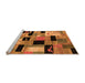 Sideview of Machine Washable Abstract Orange Modern Area Rugs, wshabs4276org