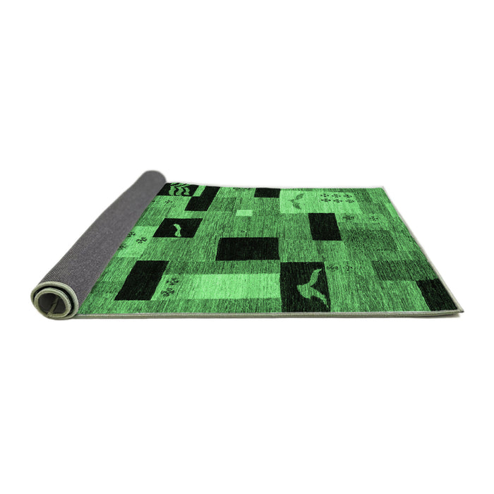 Sideview of Abstract Emerald Green Modern Rug, abs4276emgrn