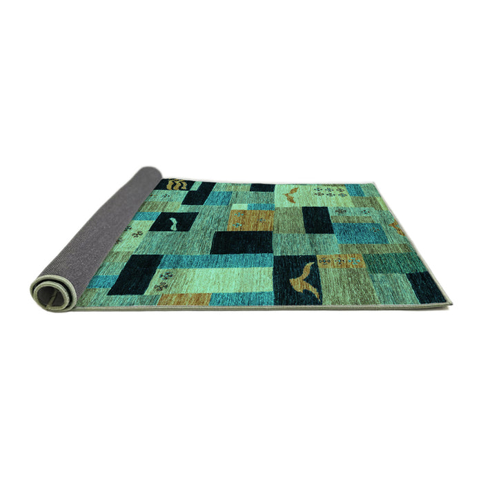 Sideview of Abstract Turquoise Modern Rug, abs4276turq