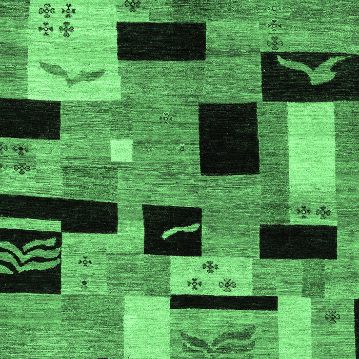 Machine Washable Abstract Emerald Green Modern Area Rugs, wshabs4276emgrn