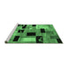 Sideview of Machine Washable Abstract Emerald Green Modern Area Rugs, wshabs4276emgrn