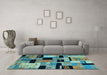 Machine Washable Abstract Light Blue Modern Rug in a Living Room, wshabs4276lblu