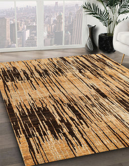 Abstract Red Brown Modern Rug in Family Room, abs4277