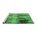 Sideview of Machine Washable Abstract Emerald Green Modern Area Rugs, wshabs4277emgrn