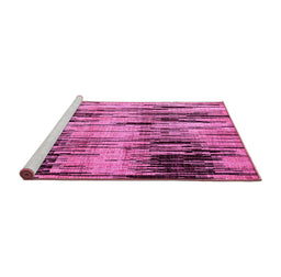 Sideview of Machine Washable Abstract Pink Modern Rug, wshabs4277pnk