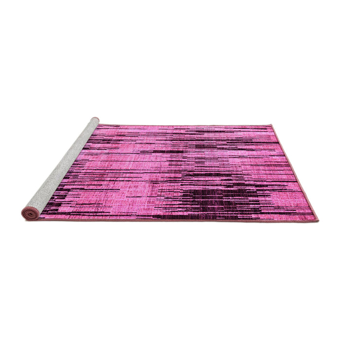 Sideview of Machine Washable Abstract Pink Modern Rug, wshabs4277pnk