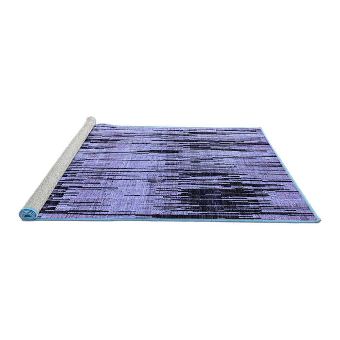 Sideview of Machine Washable Abstract Blue Modern Rug, wshabs4277blu