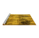 Sideview of Machine Washable Abstract Yellow Modern Rug, wshabs4277yw