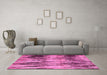 Machine Washable Abstract Pink Modern Rug in a Living Room, wshabs4277pnk