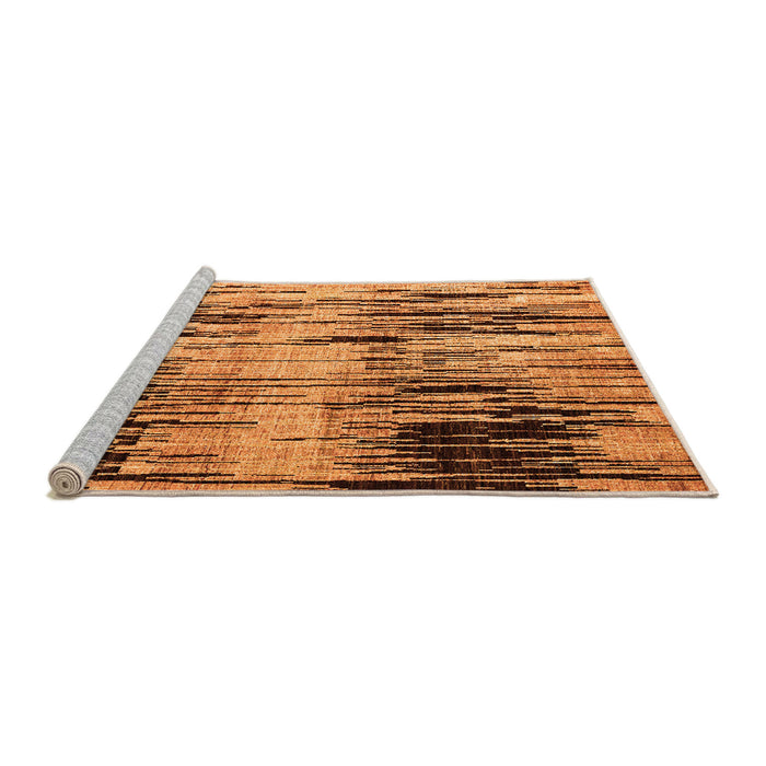 Sideview of Machine Washable Abstract Orange Modern Area Rugs, wshabs4277org