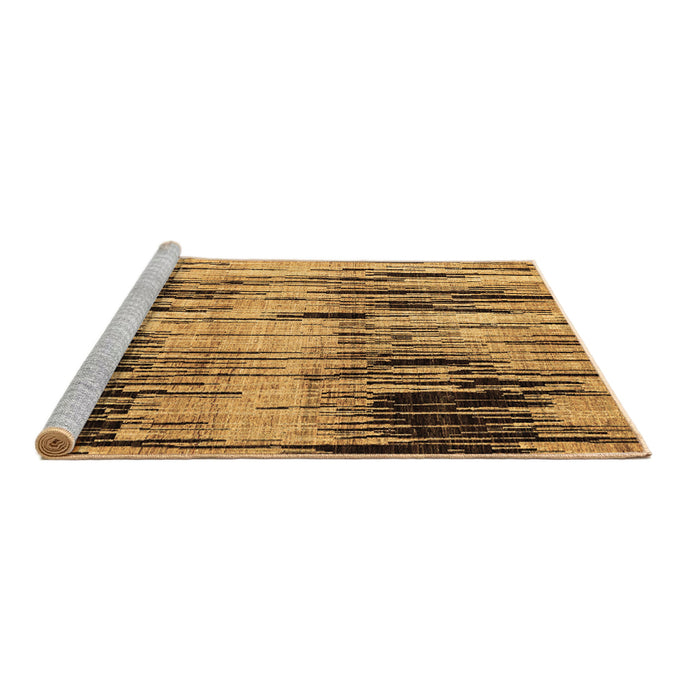 Sideview of Machine Washable Abstract Brown Modern Rug, wshabs4277brn