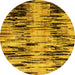 Round Machine Washable Abstract Yellow Modern Rug, wshabs4277yw