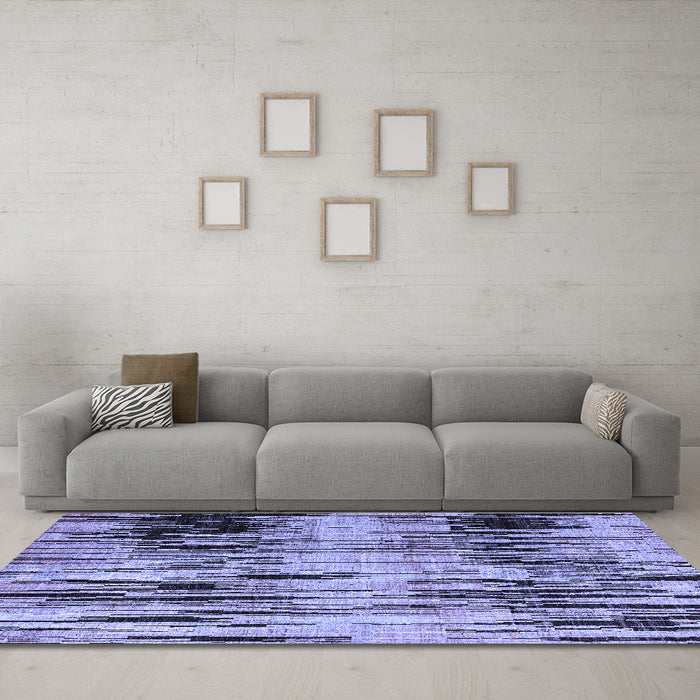 Machine Washable Abstract Blue Modern Rug in a Living Room, wshabs4277blu