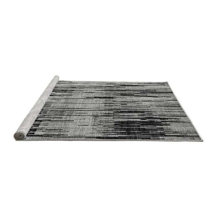 Sideview of Machine Washable Abstract Gray Modern Rug, wshabs4277gry
