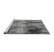 Sideview of Machine Washable Abstract Gray Modern Rug, wshabs4277gry