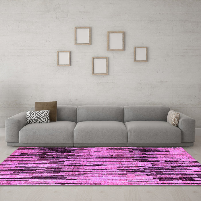 Machine Washable Abstract Purple Modern Area Rugs in a Living Room, wshabs4277pur