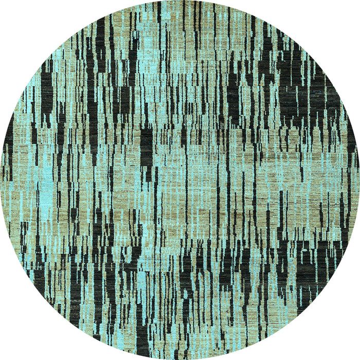 Round Abstract Light Blue Modern Rug, abs4277lblu